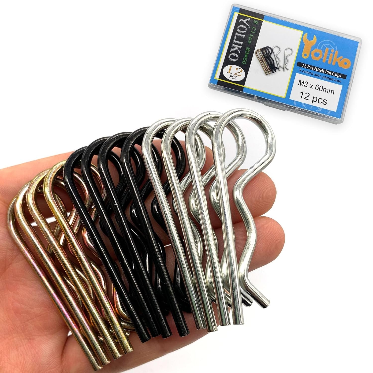 6 Pcs Heavy Duty Hitch Pins Clip R Clips Spring Retaining Wire Hair Pins Cotter Pin Strong Spring Rubber-Coated Grip R Clip for Trailer Tractors Mower Carts Truck Pin Clip M3.5X75Mm TRUCK DRIVER