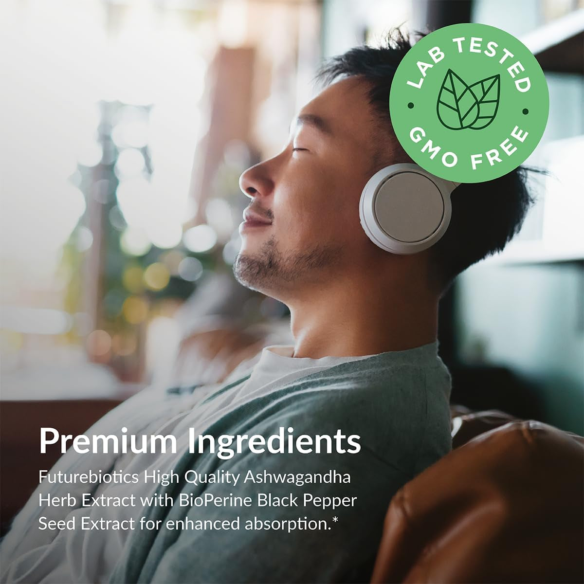 Ashwagandha Extra Strength Stress & Mood Support with Bioperine - Non GMO Formula, 100 Vegetarian Capsules TLBH