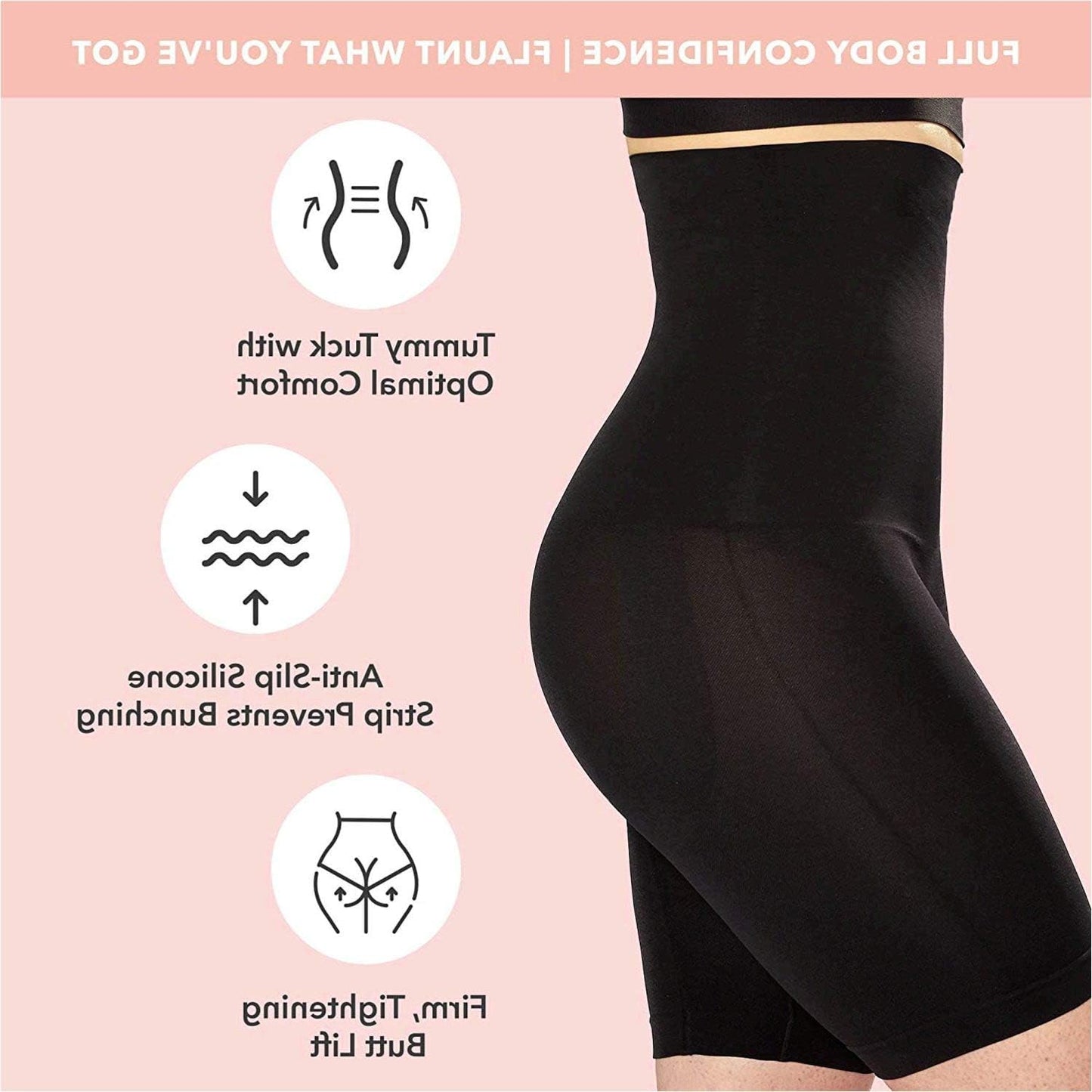 High Waisted Body Shaper Shorts Shapewear for Women Tummy Control Thigh Slimming Technology