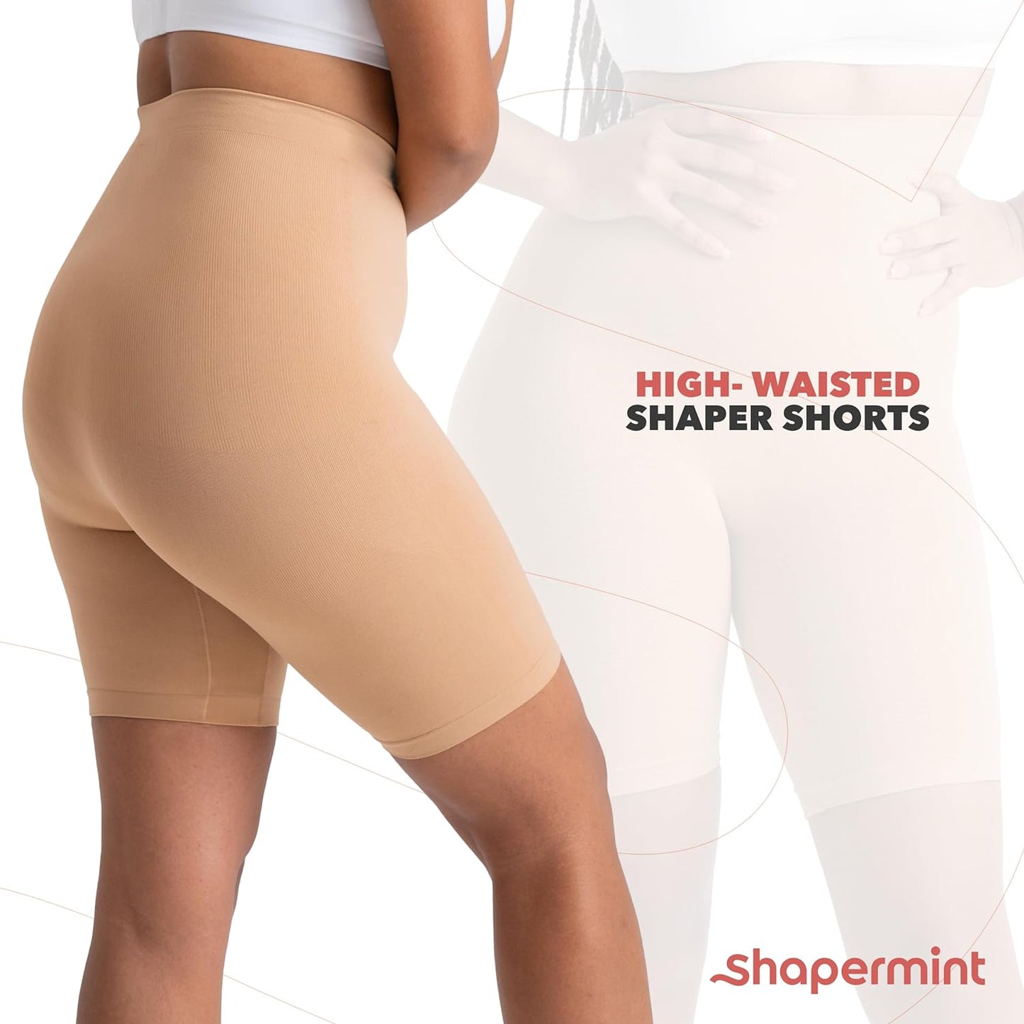 High Waisted Body Shaper Shorts Shapewear for Women Tummy Control Thigh Slimming Technology