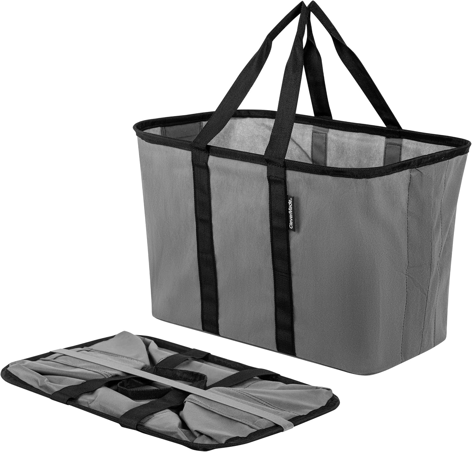 Ecobasket 30 Liter Reusable Tote Bag with Reinforced Bottom: Collapsible Grocery Shopping Basket