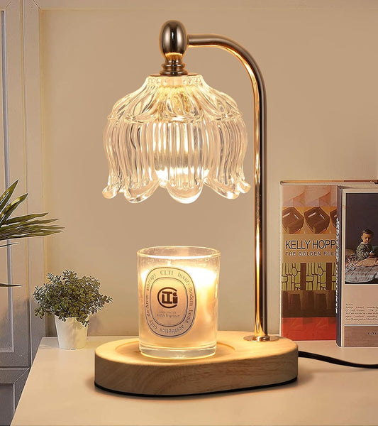 Candle Warmer Lamp with Timer and Dimmer,Electric Gold Candle Warmer Light Gifts for Women Melt Wax Warmer Lamp with 2 Bulbs for Candle Jars House Warming New Home Decor Bedroom