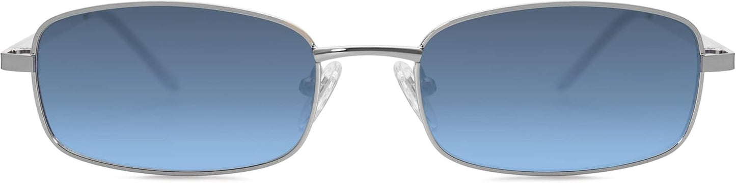 Small Y2K Narrow Rectangle Sunglasses Womens Mens Retro 80S 90S Skinny Sunnies SJ1187