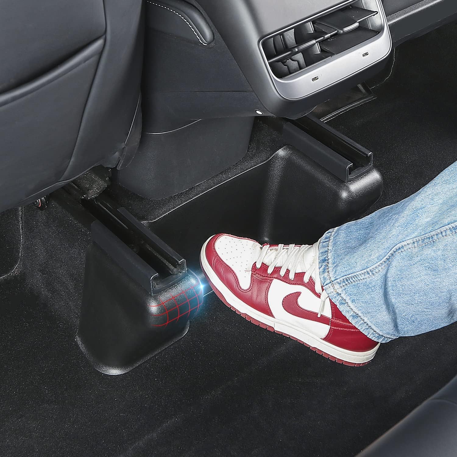 for Tesla Model Y Underseat Protector ABS 2Nd Row Kick Cover under Seat Slide Fleece Protector Accessories - Pack of 7