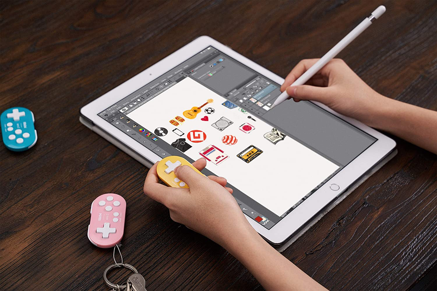 8Bitdo Zero 2 Bluetooth Key Chain Sized Mini Controller for Nintendo Switch, Windows, Android and Macos (Pink Edition)