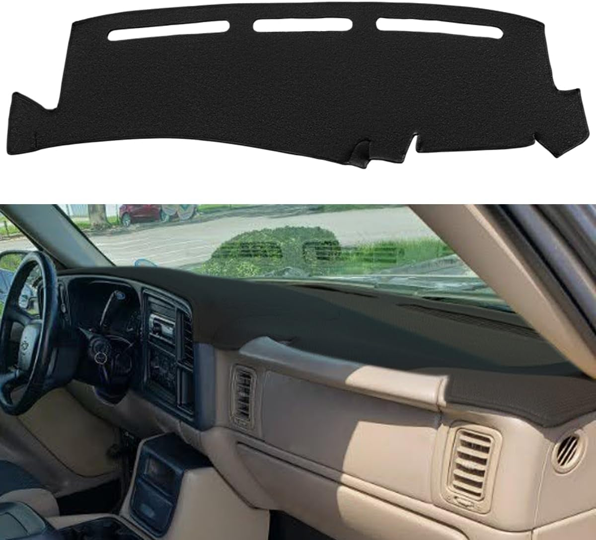 Dash Cover Custom Fit for Chevy Chevrolet Silverado 1500 LT/WT 2007-2013 2500 HD / 3500 HD 2007-2013, GMC Sierra 2007-2013 .Dashboard Cover Mat Pad Carpet (08-13, Black) Y74