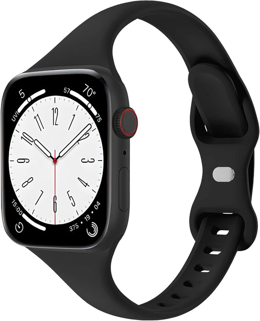 Sport Slim Silicone Band Compatible for Apple Watch Band 40Mm 42Mm 38Mm 41Mm 44Mm 45Mm 49Mm,Thin Narrow Replacement Silicone Sport Strap for Iwatch Series Ultra 8/7/6/5/4/3/2/1 SE Women Men