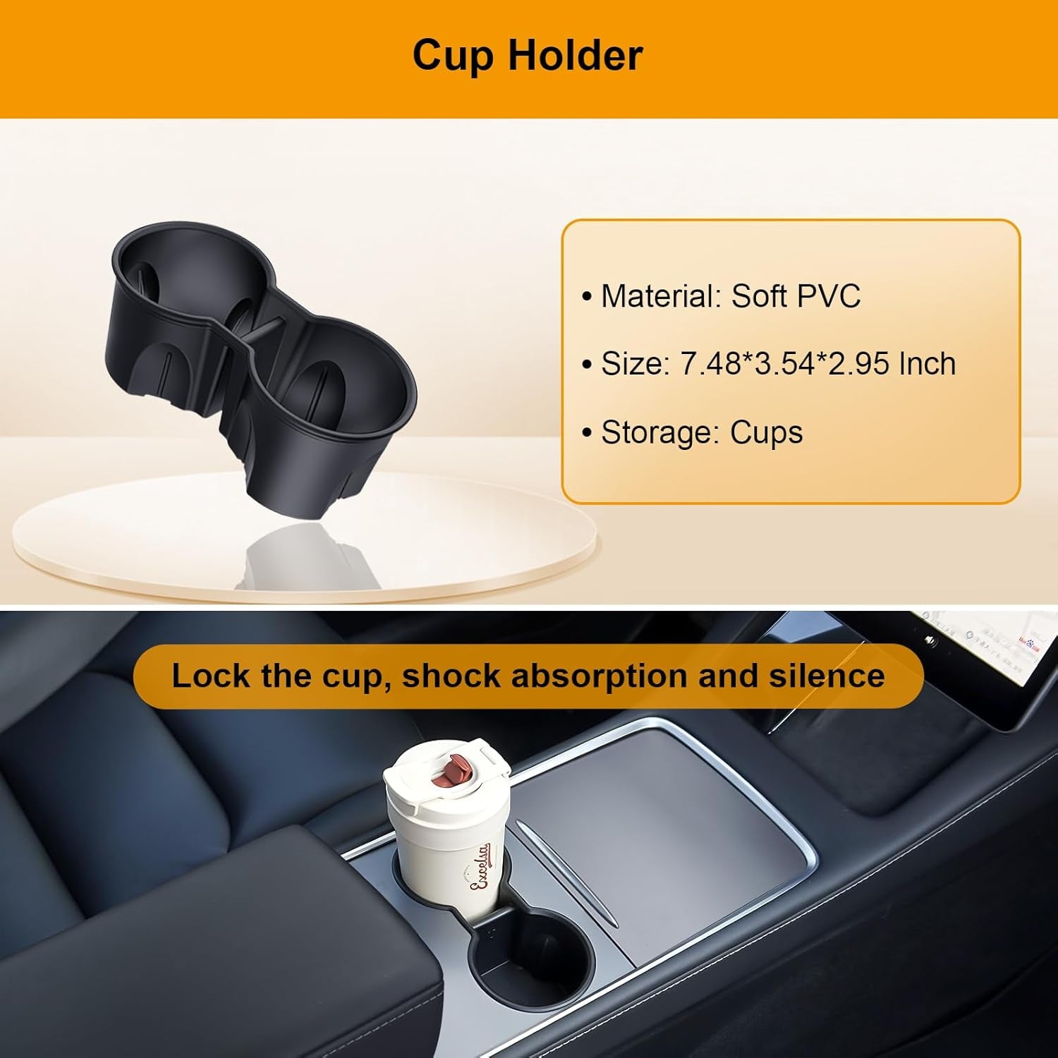 Center Console Organizer Tray 5PCS for Tesla Model Y Accessories 2024 2023 2022 2021 2020, Armrest Storage Tray and Hidden Storage Box, Cup Holder Insert, under Seat Storage Box