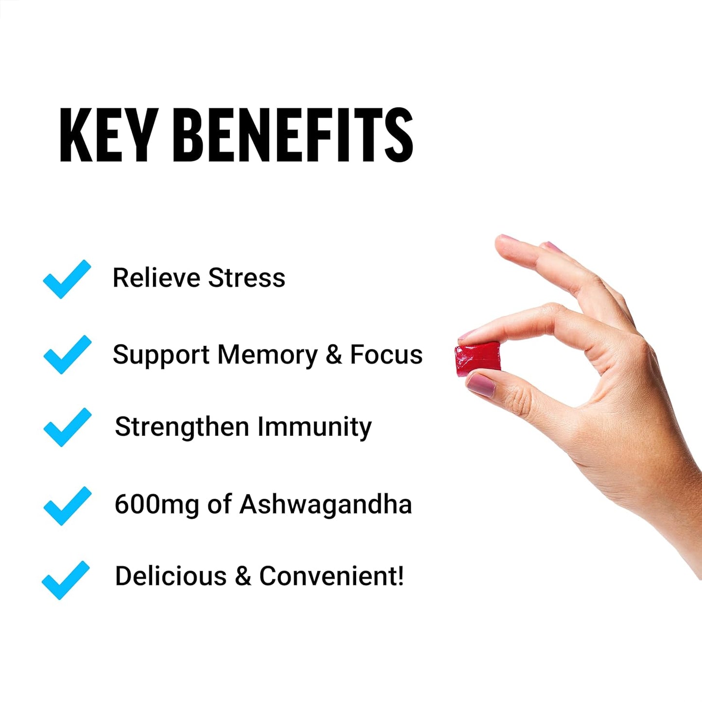 Amazing Ashwa for Stress Relief, Memory, Focus, and Immune Support Health, Ashwaganda Supplement with KSM-66 Ashwagandha for Stress, 60 Soft Chews TLBH