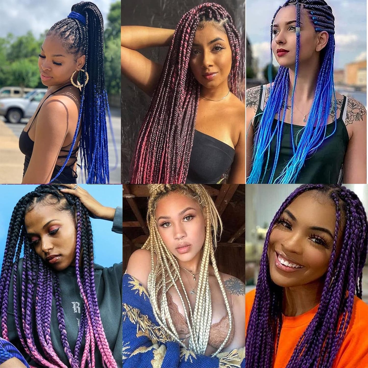 Pre Stretched Braiding Hair Ombre 22 Inch 8 Packs Synthetic Crochet Braids Hot Water Setting Professional Soft Yaki Texture Synthetic Hair Extensions(22 Inch 1B/613)