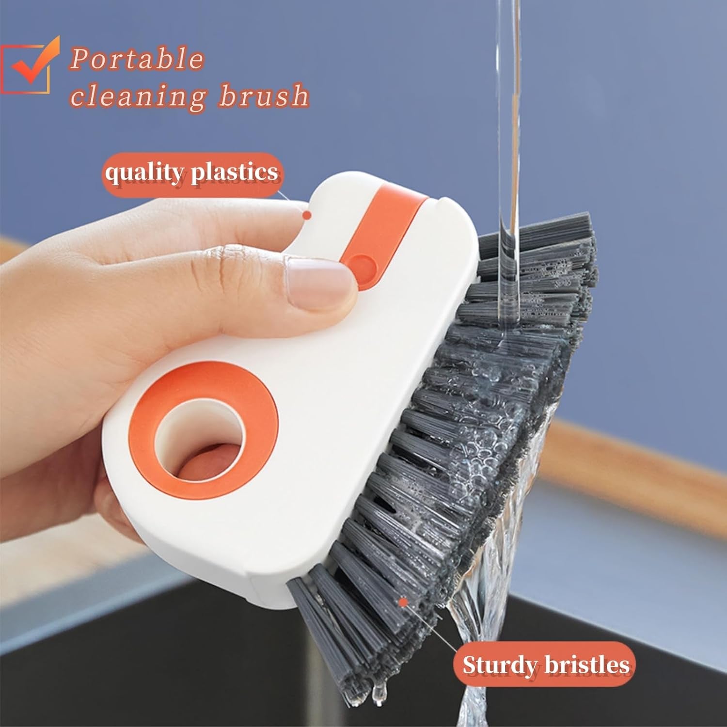 Groove Cleaning Brush Window Track Cleaning Tools 2 in 1 Window Cleaning Kit Multifunction Hard Bristle Crevice Cleaning Brush with Hidden Scraper Window Sill Cleaner Tool