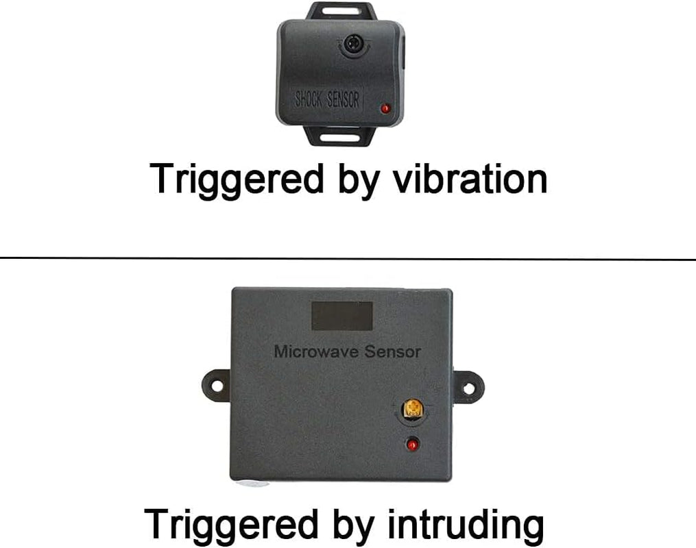 Car Alarm System, Security Antitheft Alarm Systems with Keyless Entry, with Microwave Sensor & Shock Sensor