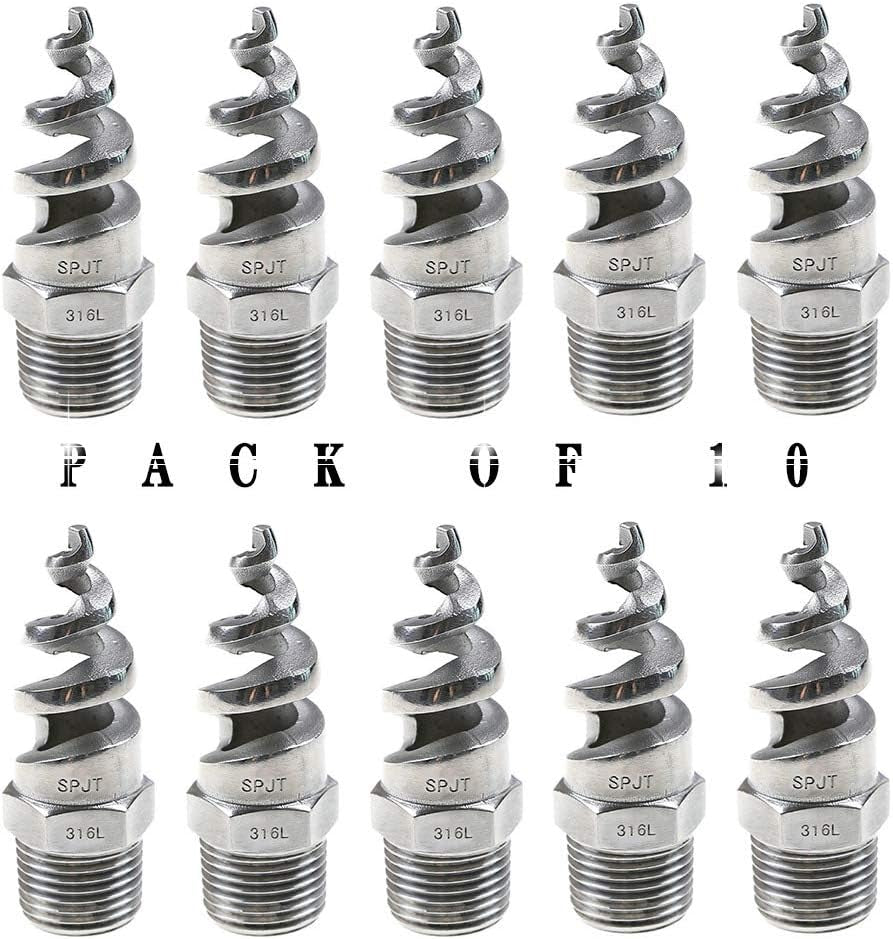 1/2" Male Spiral Cone Atomization Nozzle Stainless Steel(316) Dust Remove Atomized Sprayer for Gas Cooling, Washing, Fire Proof (Pack of 3)