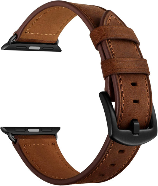 Leather Band Compatible with Apple Watch Vintage Classical Bands Dark Brown Replacement Strap for Iwatch Series 9 8 7 45Mm Series 6 SE 5 4 3 2 1 Nike Space Black Grey 42Mm 44Mm Men Women
