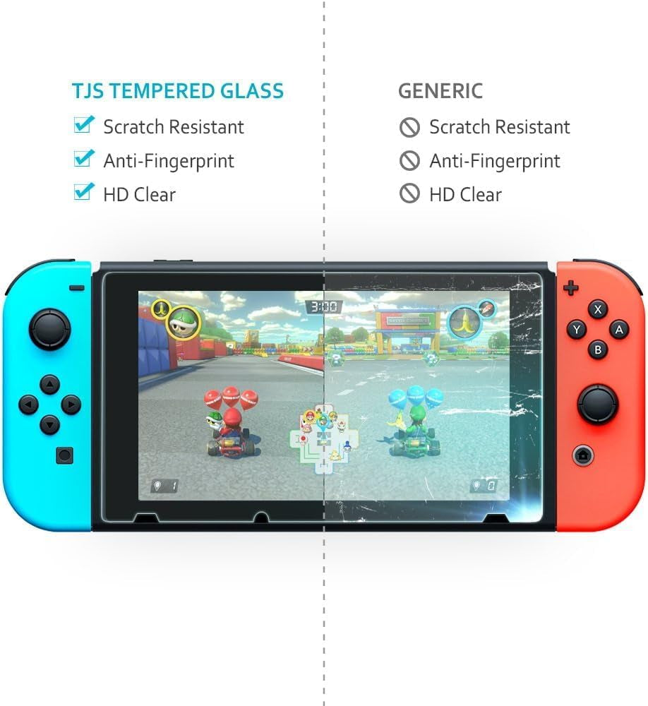Nintendo Switch Screen Protector,  [Tempered Glass] [2-Piece] [Works While Docking] - 0.3Mm Thickness/Bubble Free/Ultra Clear/9H Hardness/Anti-Scratch/Shatterproof/Anti-Fingerprint (Clear)