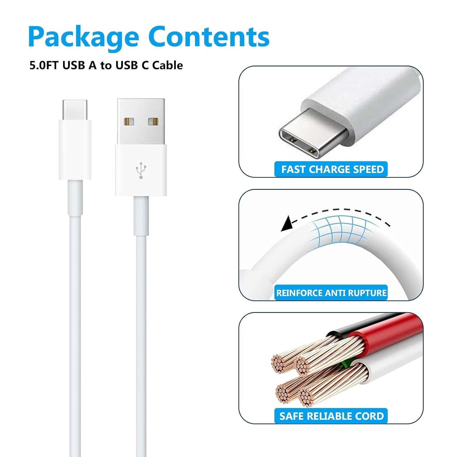 Carplay Cable Cord Compatible with Iphone 15 16 USB a to USB C Cable for 15 16 16E, 15 16 Pro Max, 15 16 Plus, Pro 12.9/11, 10Th Gen, Air 5Th/ 4Th Gen,Mini 6Th Gen Charger Car Charging Cable (White)
