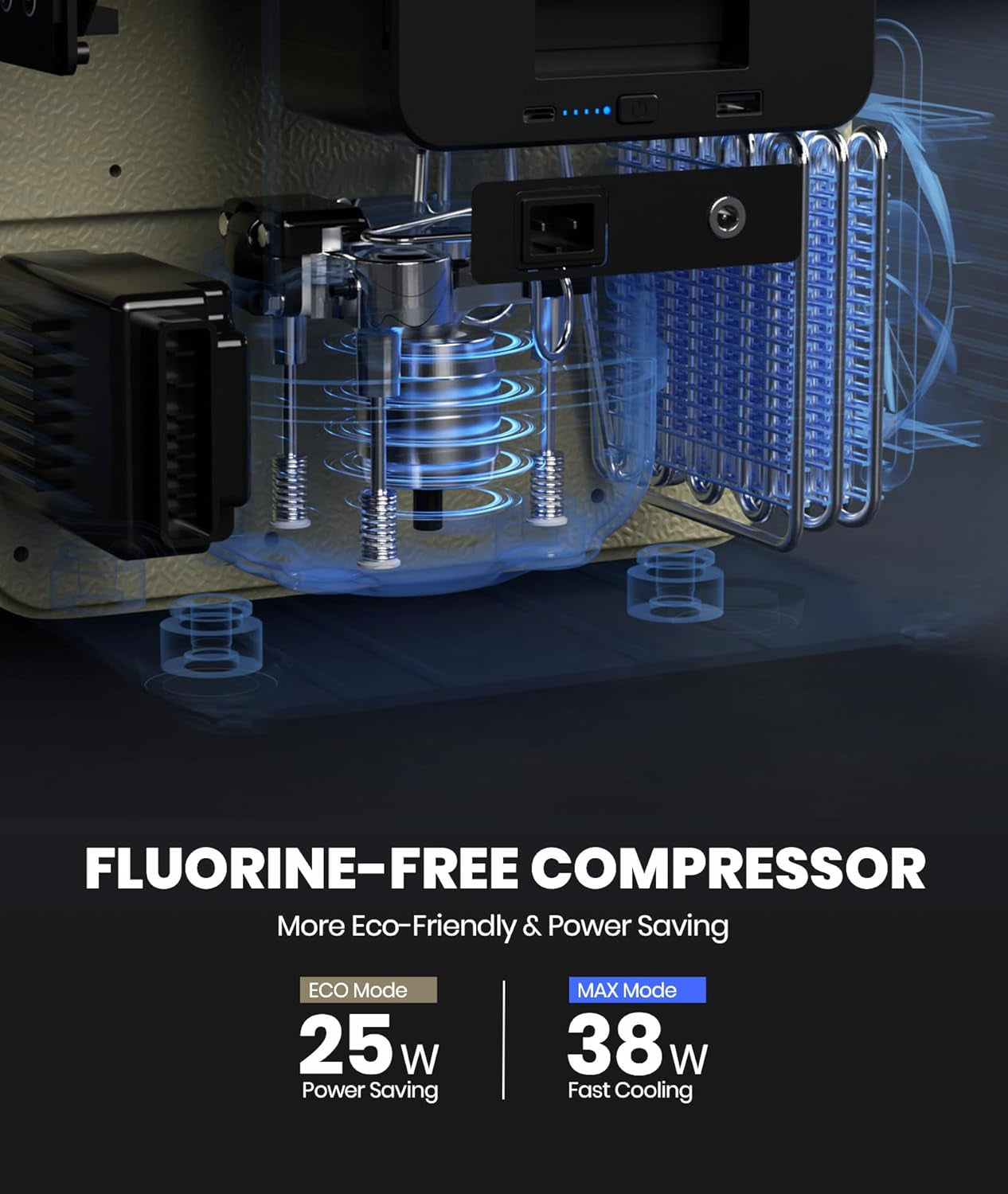 D18 12 Volt Car Refrigerator, Portable Freezer 19Qt/18L Battery & Solar Powered Cooler 25W, -4~50℉, 12/24V DC, 110~240V AC, Idea for 2 People, Road Trips, Truck, Camping (Battery Not Included) TRUCK DRIVER