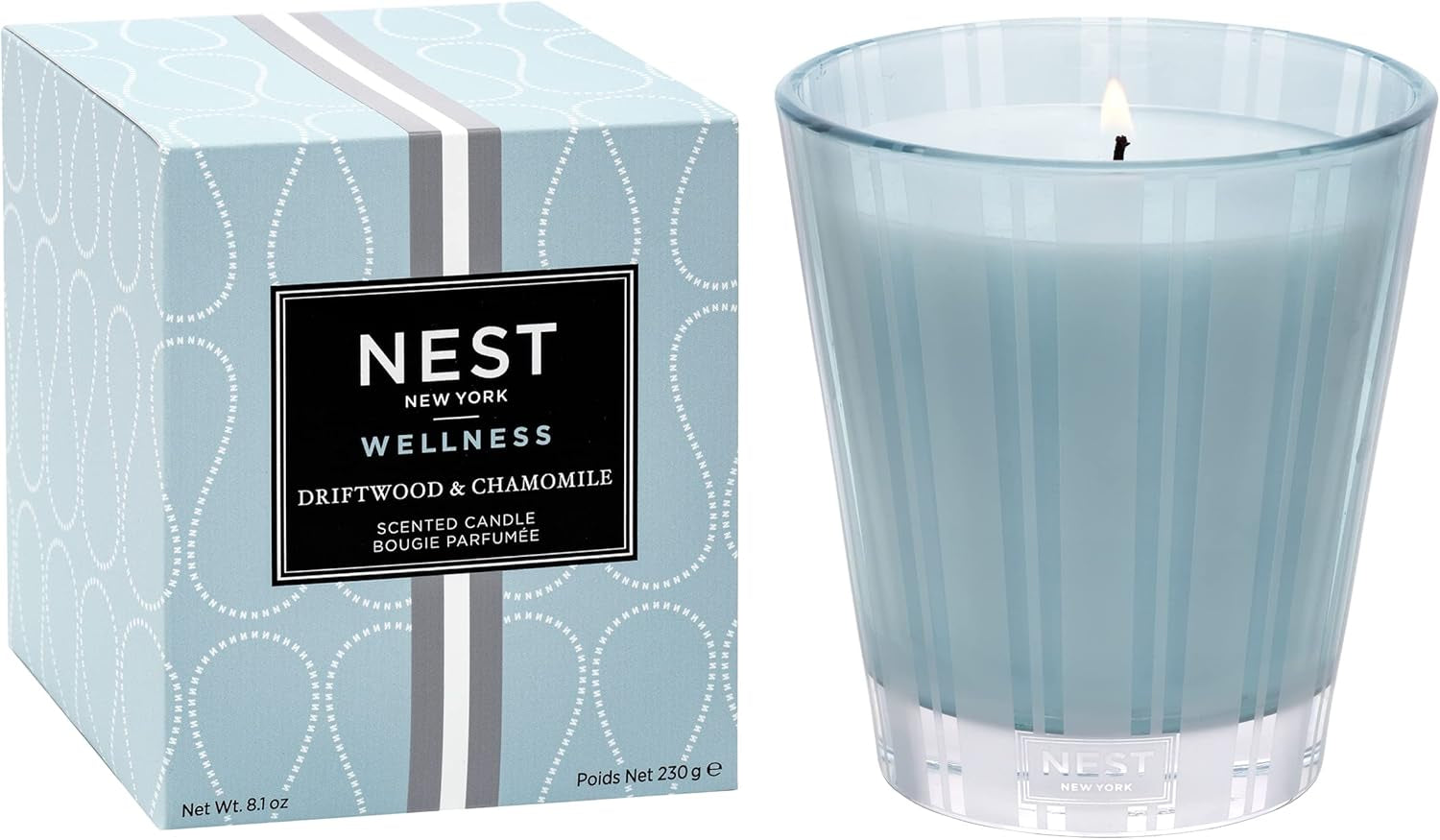 Scented Classic Candle, Cucumber & White Sage - 8.1 Oz - up to 60-Hour Burn Time - Reusable Glass Vessel The White Lotus