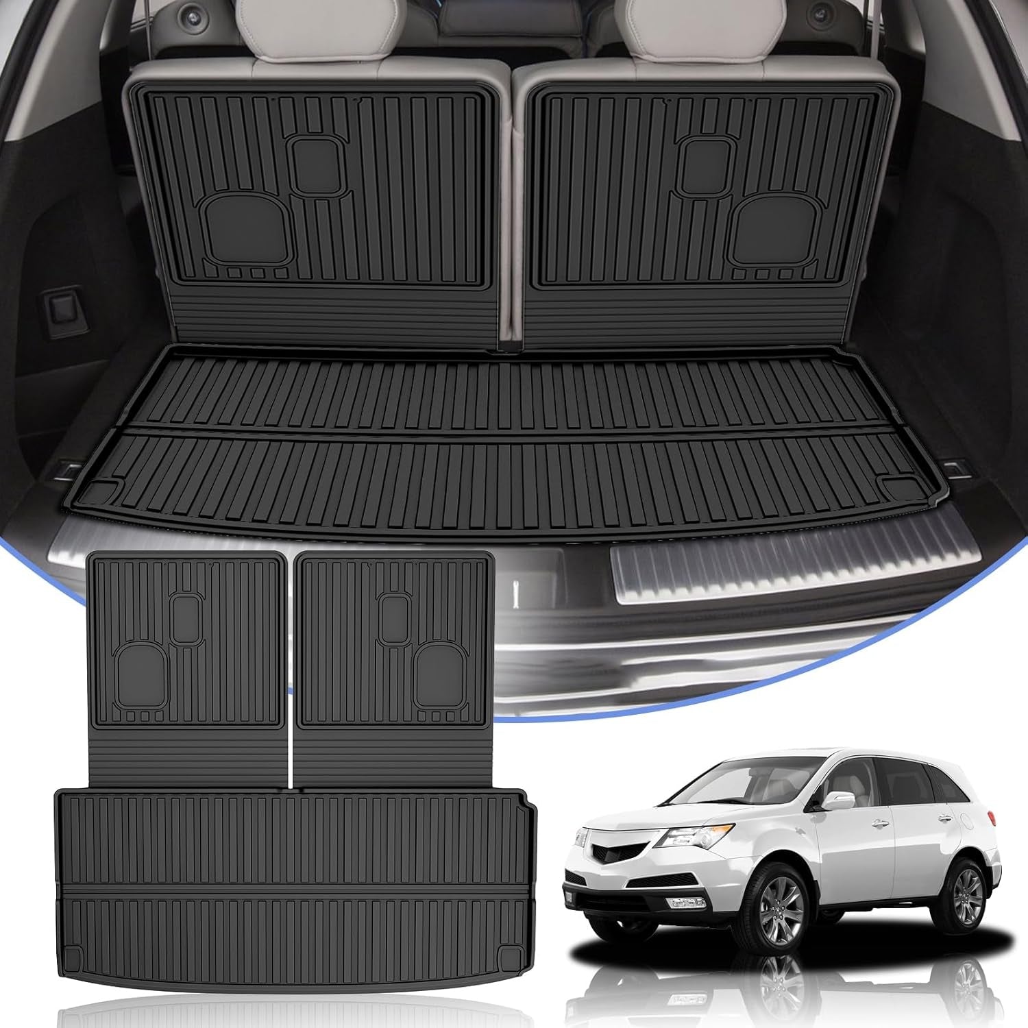 2025 Q7 Floor Mats: All Weather Floor Mats Custom Fit for 2017-2025 Audi Q7/Q8 1St and 2Nd Row All Weather TPE Floor Liner