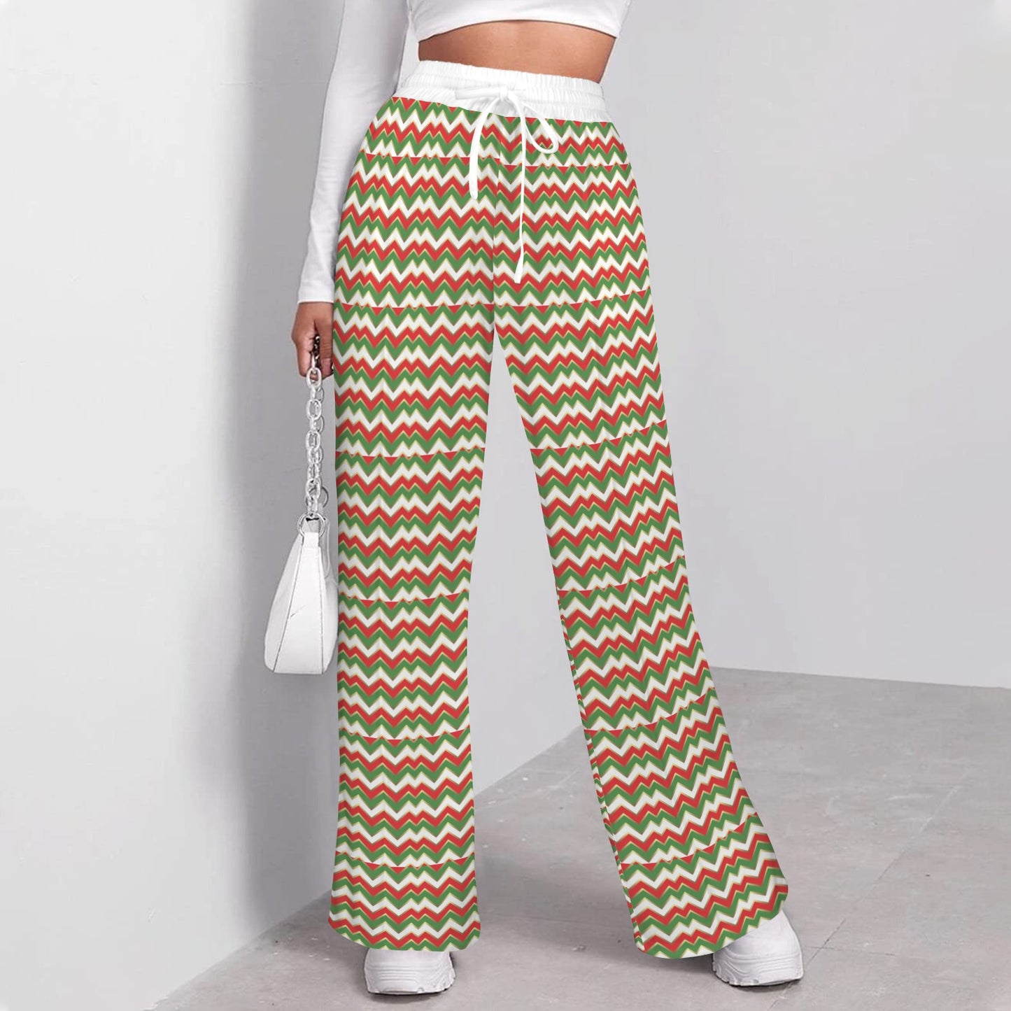 Xmas Chevron flared sweatpants