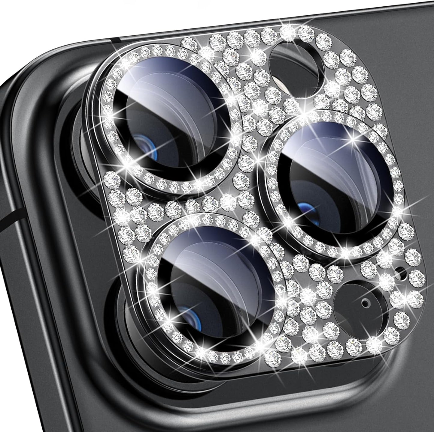 Compatible for Iphone 16 plus & 16 Camera Lens Protector, Bling Glitter Metal Cover Glass Lens Screen Protective Accessories for Iphone 16 Plus