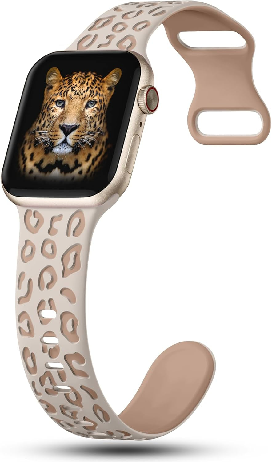 3 Pack Leopard Engraved Bands Compatible with Apple Watch Band 41Mm 40Mm 38Mm 49Mm 45Mm 44Mm 42Mm Women, Soft Silicone Cheetah Embossed Sport Strap for Iwatch Bands Series 9 8 7 6 5 4 3 2 1 Ultra SE