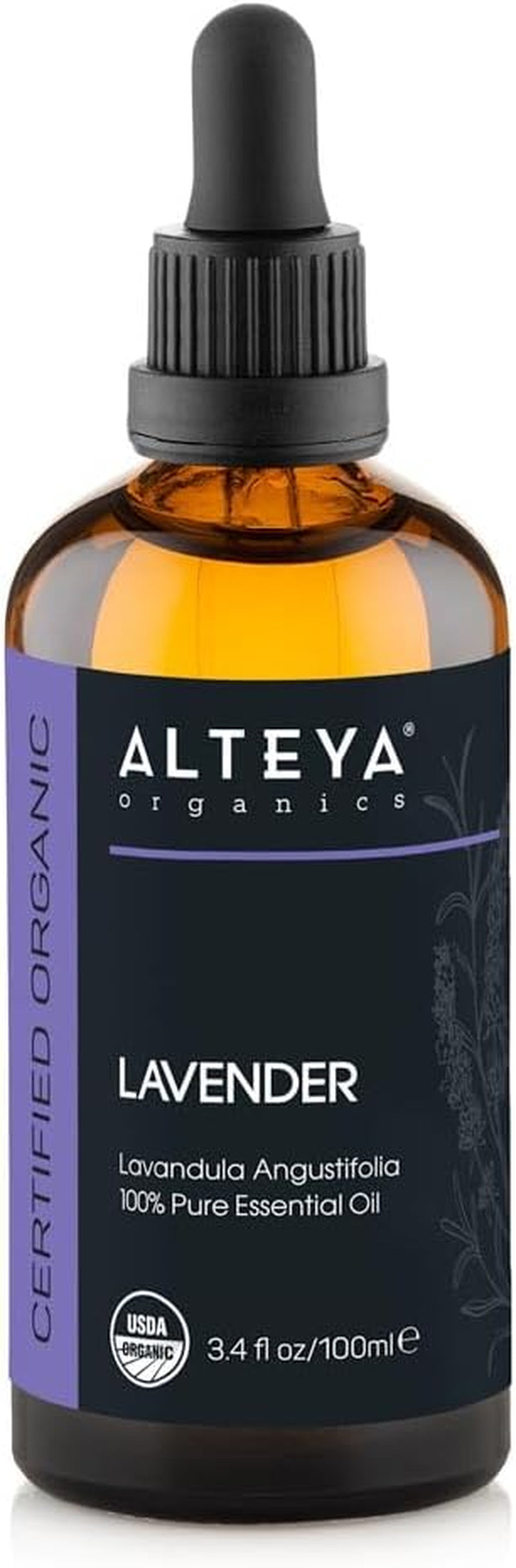Organics Lavender Oil USDA Certified Organic Essential Oil, 3.4 Fl Oz/100 Ml Steam-Distilled Lavandula Angustifolia Aromatherapy Oil TLBH