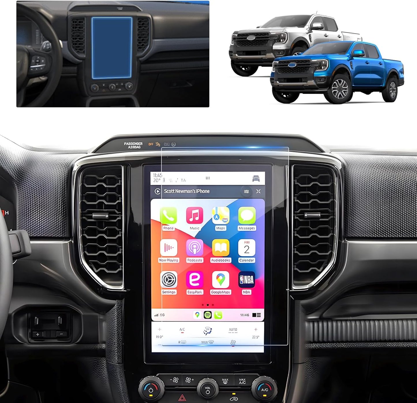 2024 F150 Lightning Screen Protector for 2022-2024 Ford F-150 Lightning Platinum/Lariat/Flash SYNC 4A 15.5In Electric Truck Accessories Tempered Glass Protective Film TRUCK DRIVER