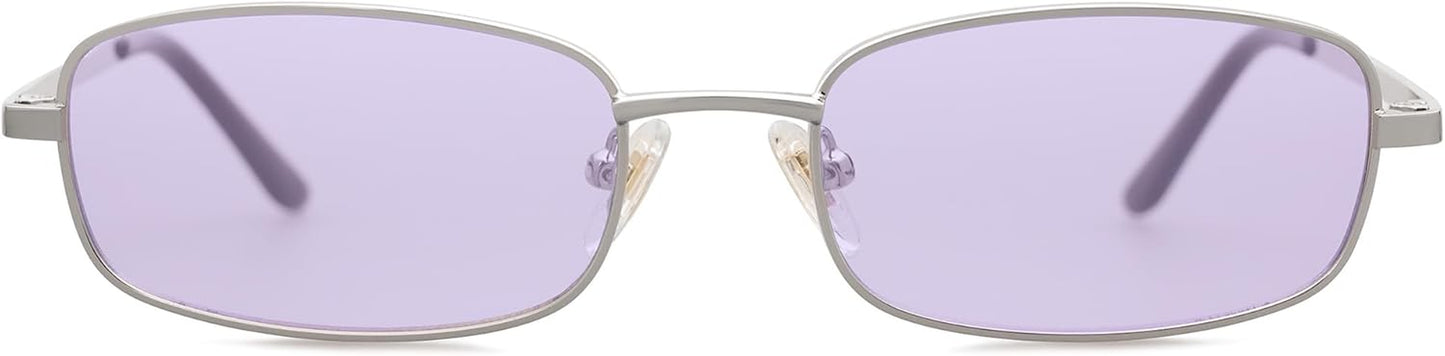 Small Y2K Narrow Rectangle Sunglasses Womens Mens Retro 80S 90S Skinny Sunnies SJ1187