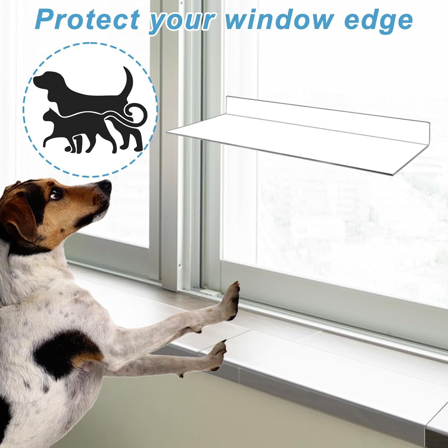 6 Pcs Total Length 71'' X 3.25'' Width Clear Pet Window Sill Protector from Dog Cat Scratching Strong Transparent Protection against Claw Chewing on Window Sills，Keep Paws Safe and Home Clean