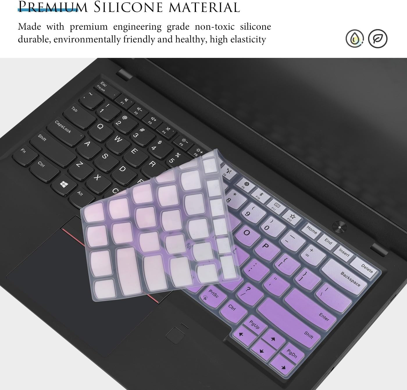 Keyboard Cover for Lenovo Thinkpad X1 Carbon 14" 5Th/6Th/7Th Gen/Thinkpad X1 Yoga 14" 3 4 5/Thinkpad T14 T480(S) A475 L460 L470 T460 T460P T460S T470(S) 14"/New S2 Protective Skin-Gradual Purple