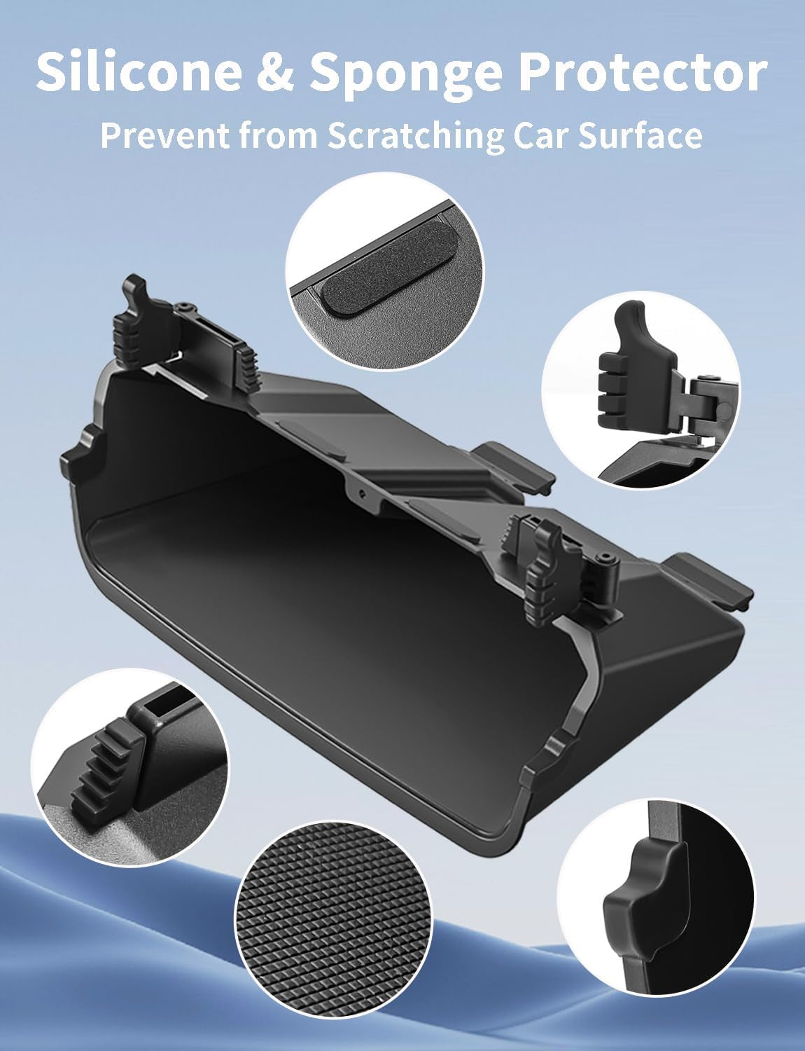 For Tesla Model Y/3 under Screen Storage Shelf Organizer Tray Box Center Console Organizer for Tesla Model 3 Model Y Accessories Sunglasses Holder Case【Not Fit for Tesla Model 3 Highland 2024】