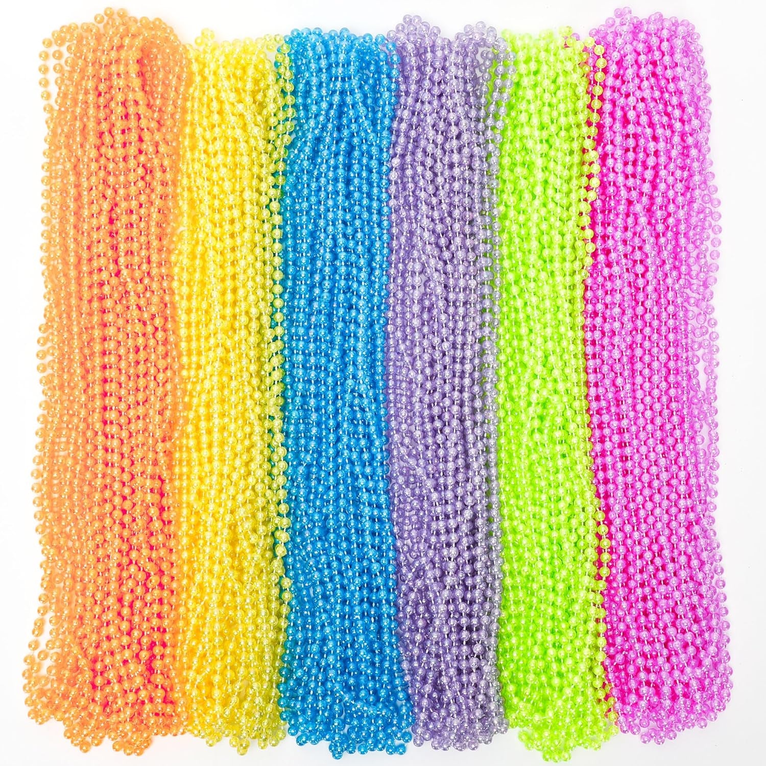 100PCS St Patricks Day Accessories, Green St. Patricks Day Beads Necklace, 33" round Beads Irish Saint Patricks Necklaces Costume Bulk, Parade Throw Accessories for Wedding Birthday St. Patricks Decor