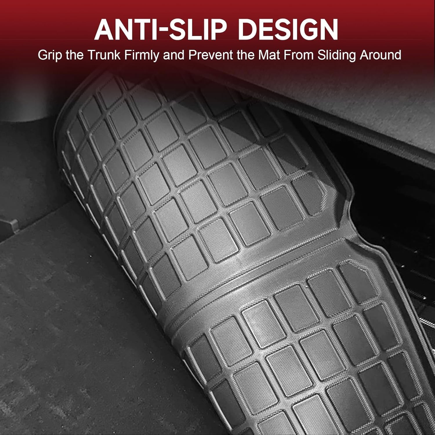 for Tesla Model Y Trunk Mat Cargo Mat 2020-2023 2024, for Tesla Model Y 5-Seater Accessories, All Weather TPE Cargo Trunk Liner, Heavy Duty Non Slip Trunk Protector Custom Fit for Model Y