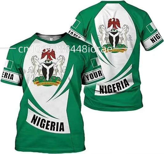 2024 Custom Name Nigeria Flag Emblem 3D T-Shirts Clothes for Men Women Tees Jersey Soccer Football Fans Gift T Shirt