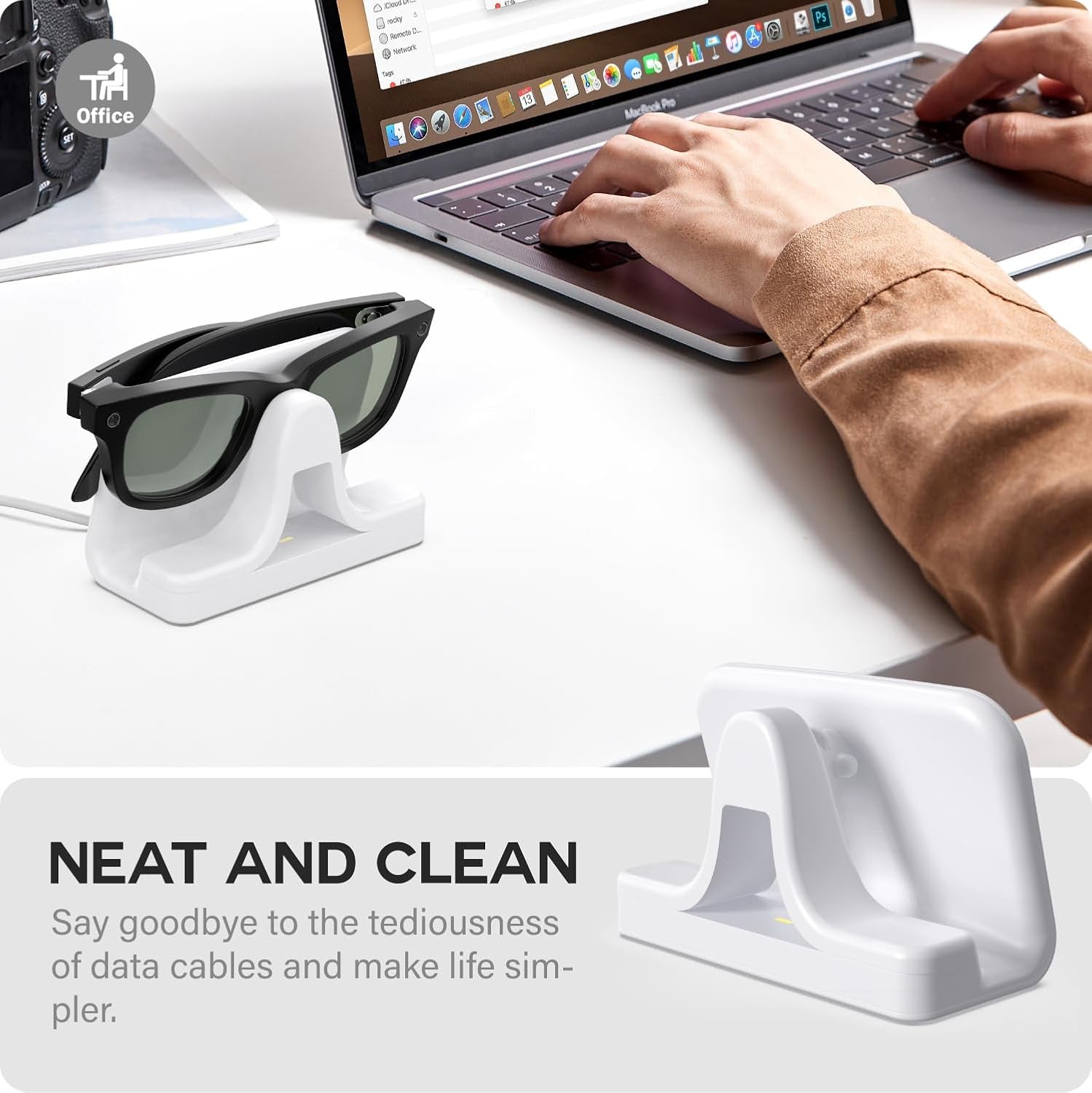 Charging Stand & Cable Compatible with Ray-Ban Meta Smart Glasses