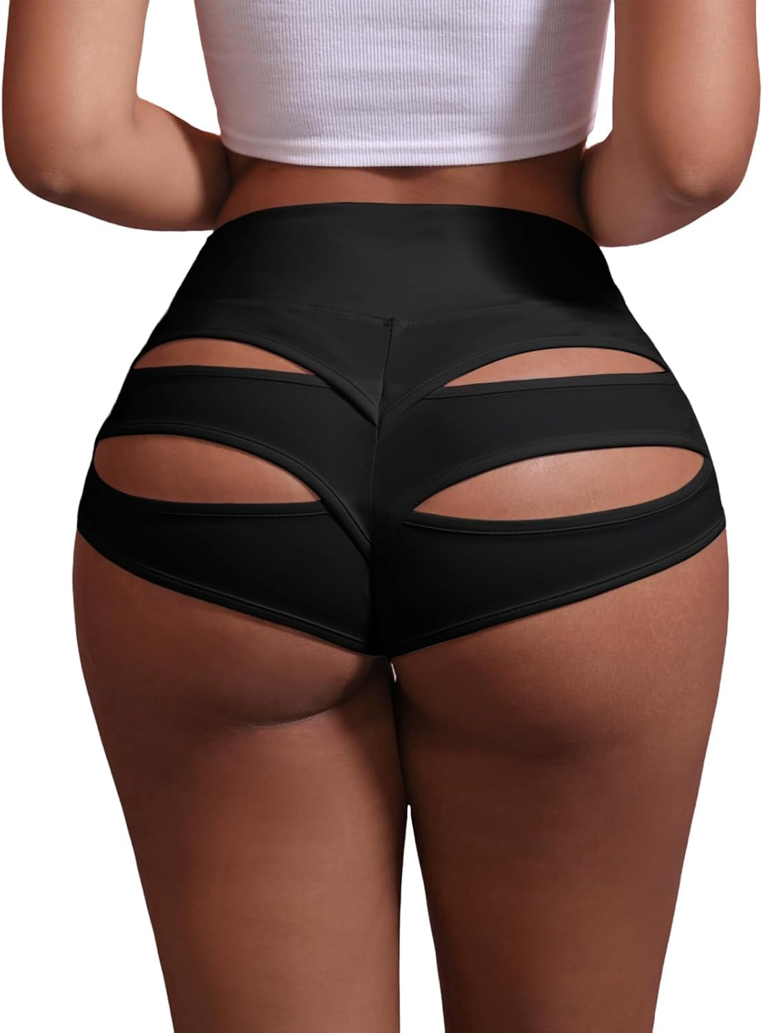Booty Shorts for Women High Waist Cut Out Dance Hot Pants Butt Lifting Leggings