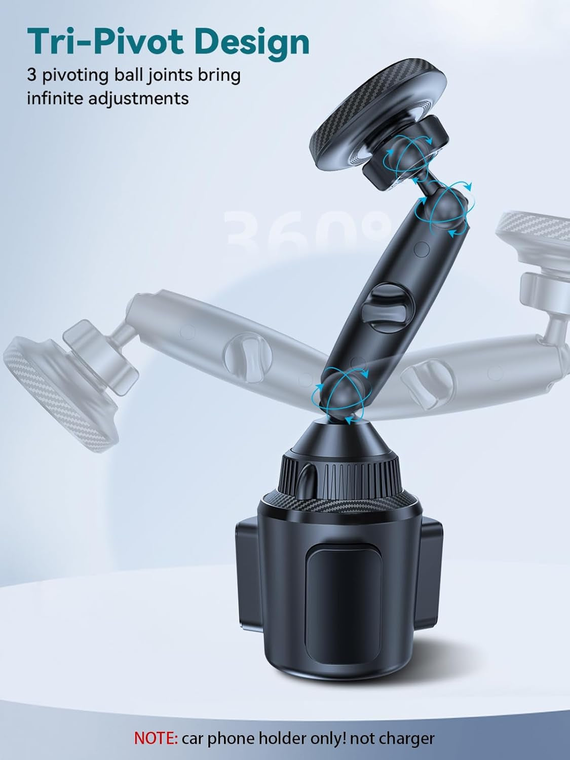 Magnetic Cup Holder Phone Mount for Magsafe, [Powerful Magnet] Flexible Tri-Pivot Cup Phone Holder for Car, Tesla, Truck, Suvs, Compatible with Iphone 16 15 14 13 12, Samsung and All Phones