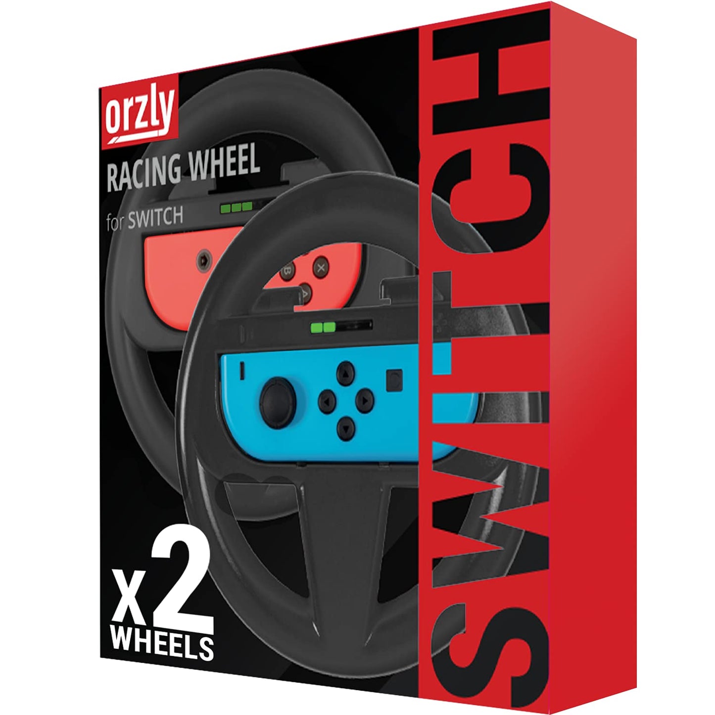 Steering Wheels for Nintendo Switch & OLED Console Joycons, Racing Wheels for Mario Kart 8 Deluxe [Mariokart Switch Steering Wheel Joycon Controller Attachment Accessories]-Twin Pack [2X Black]