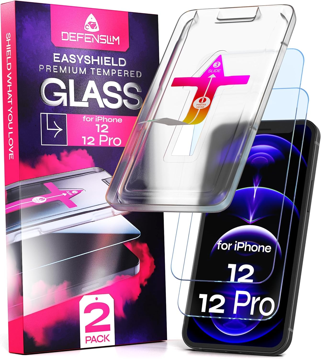 Screen Protector Compatible with Iphone 15/16 (2Pack), Easy Auto-Align Install Kit, 6.1" Tempered Glass, 9H Hardness, Ultra HD Clear, Case Friendly, Easyshield