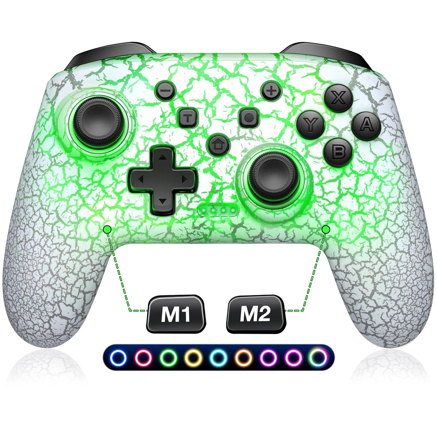 Wireless Switch Controller for Nintendo Switch/Lite/Oled Controller, Switch Controller with a Mouse Touch Feeling on Back Buttons, Extra Switch Pro Controller with Wake-Up,Programmable, Turbo -Black