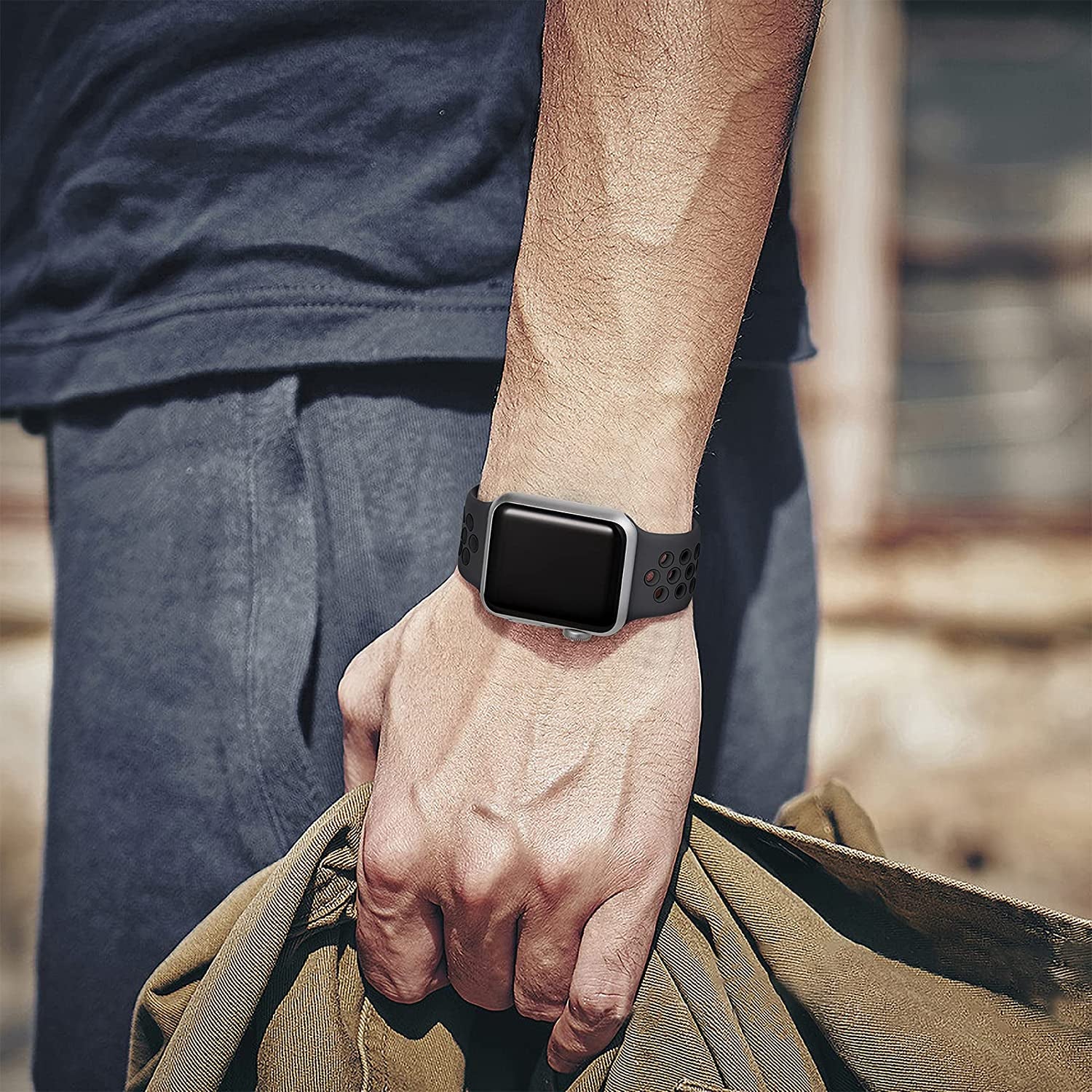 Sport Band Compatible with Apple Watch Band Ultra 49Mm 45Mm 44Mm 42Mm 41Mm 40Mm 38Mm for Men Women,Soft Silicone Breathable Strap Sport Band for Iwatch Ultra 2 SE Series 9 8 7 6 5 4 3 2 1