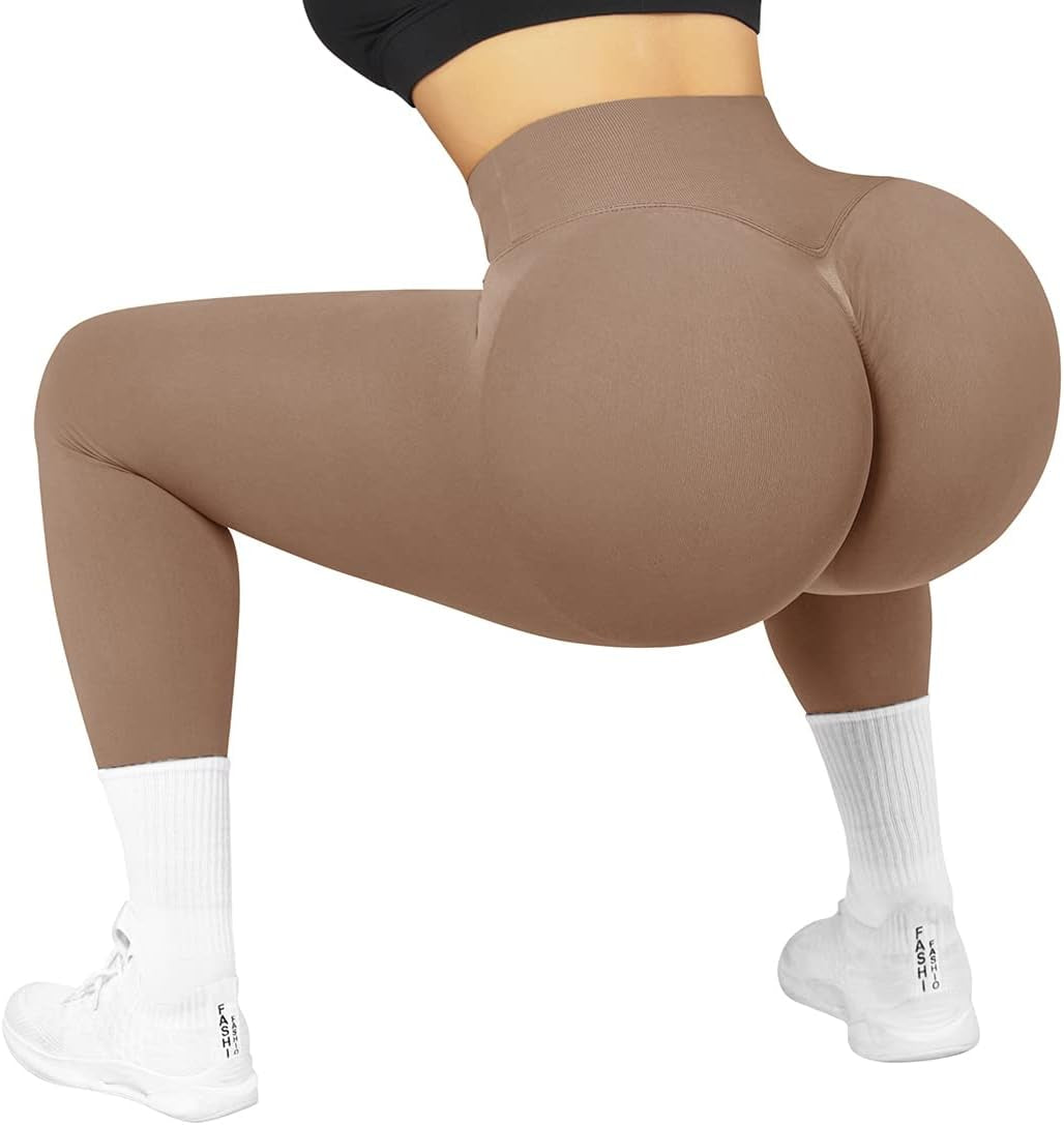 Women Crossover Seamless Leggings Butt Lifting High Waisted Workout Yoga Pants