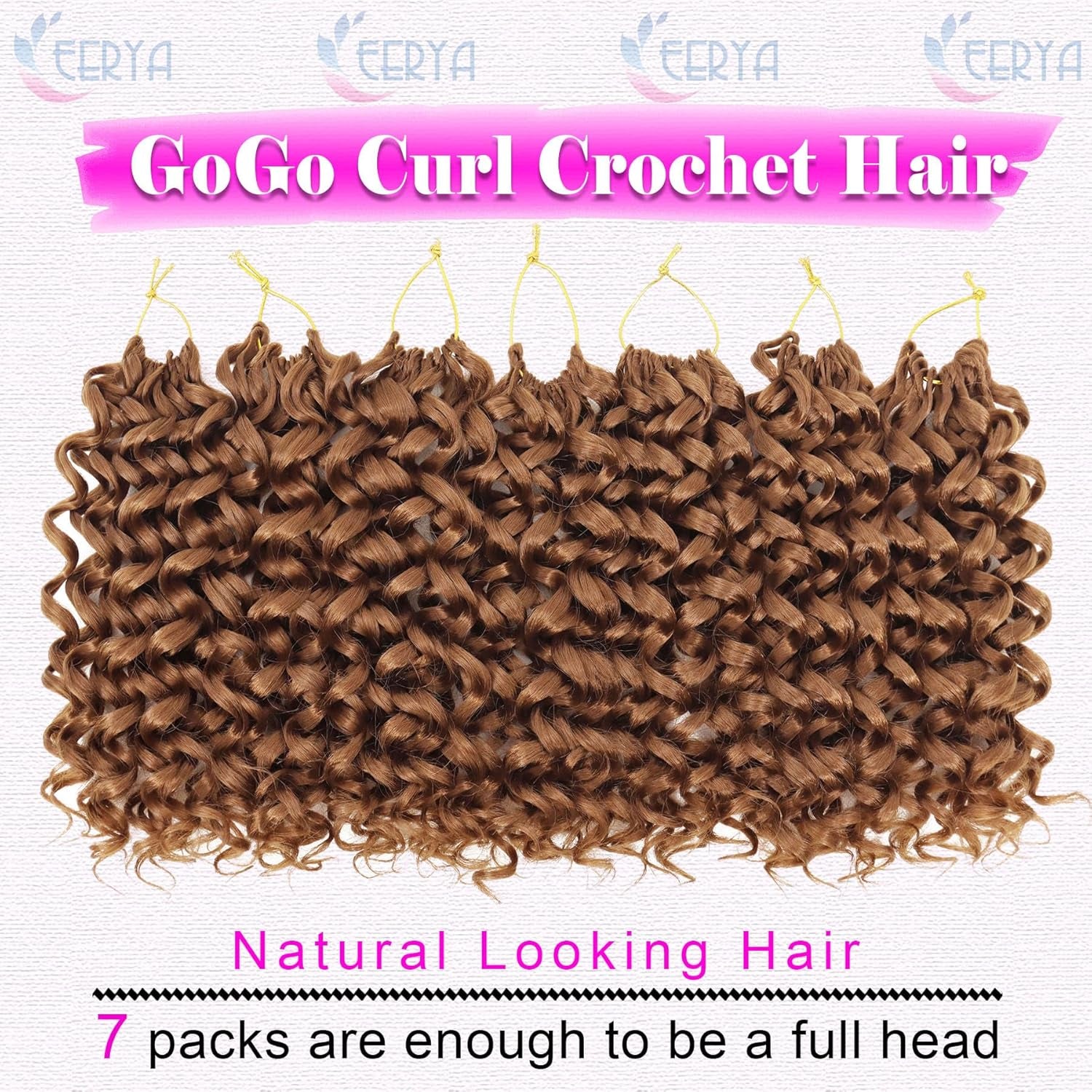 7 Packs Gogo Curl Crochet Hair 10 Inch Short Curly Crochet Hair for Women Water Wave Beach Curl Deep Twist Crochet Braids Synthetic Braiding Hair Extensions(10 Inch, #30)