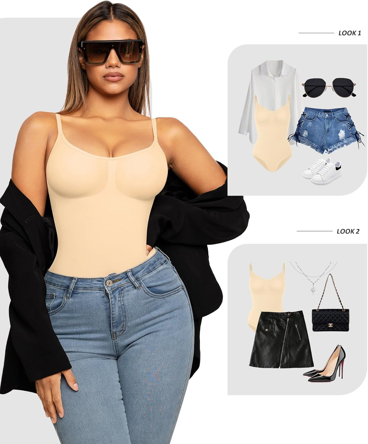 Shapewear Bodysuit Sculpting Tummy Control Body Shaper for Women Seamless plus Size Butt Lifting Shaper