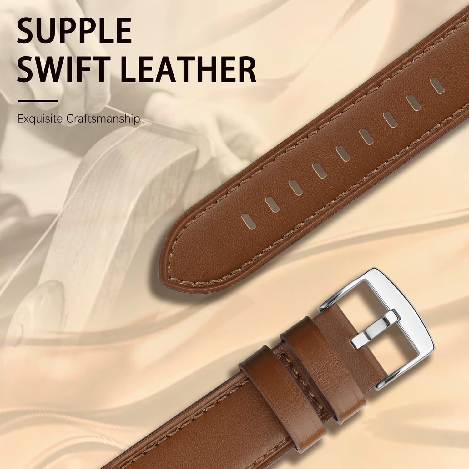 Genuine Leather Band Compatible with Iwatch Bands 49Mm 45Mm 44Mm 42Mm Men, Soft Grain Leather Wristbands Replacement Straps Compatible for Iwatch Ultra Series 8/7/6/5/4/3/2/1/SE