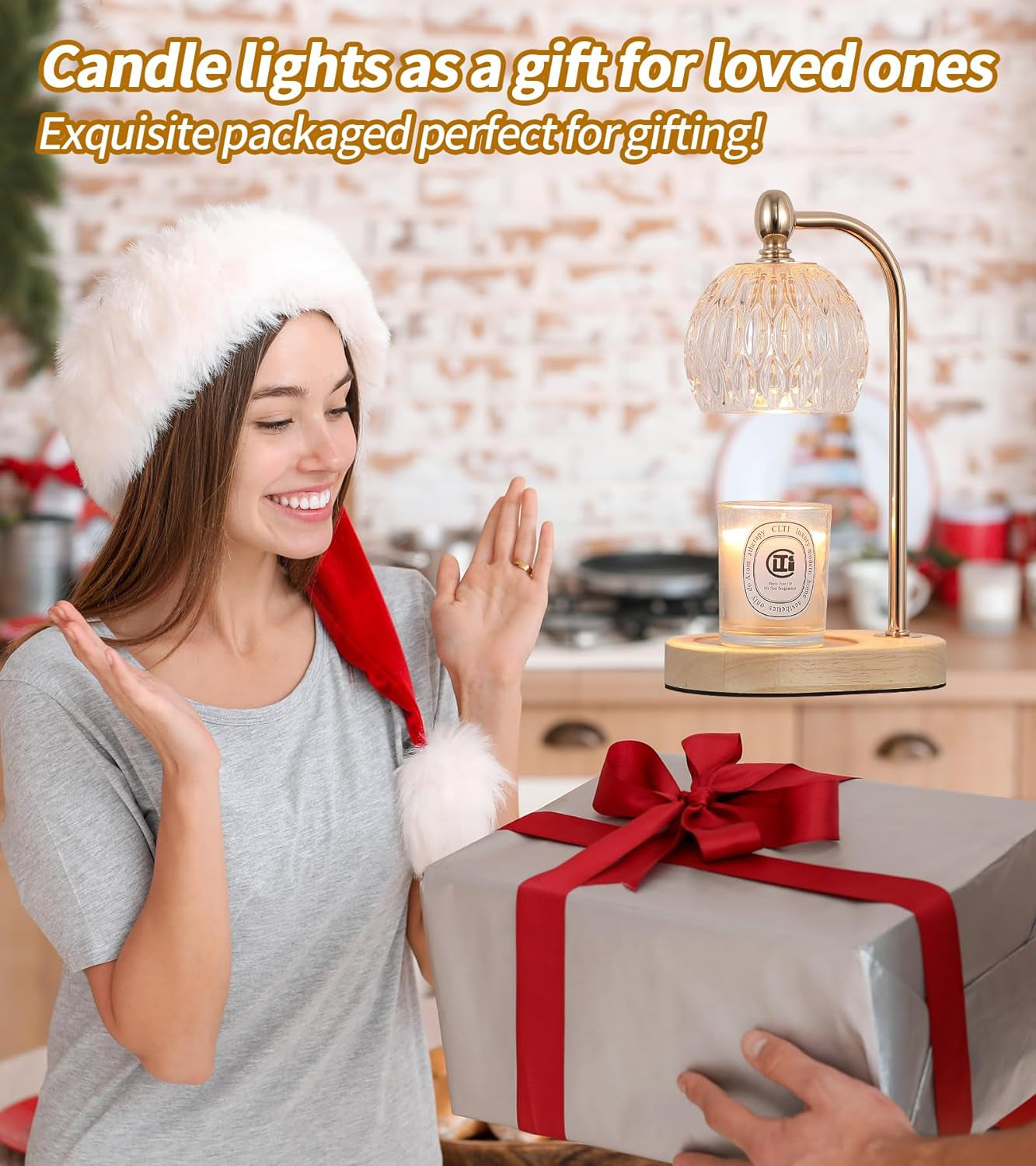 Candle Warming Light,Fragrance Electric Melt Wax Warmer Candle Lamp Timer and Dimmer House Warming Bedroom Decor with 2 Bulbs for Women Gifts Candle Jars Living Room