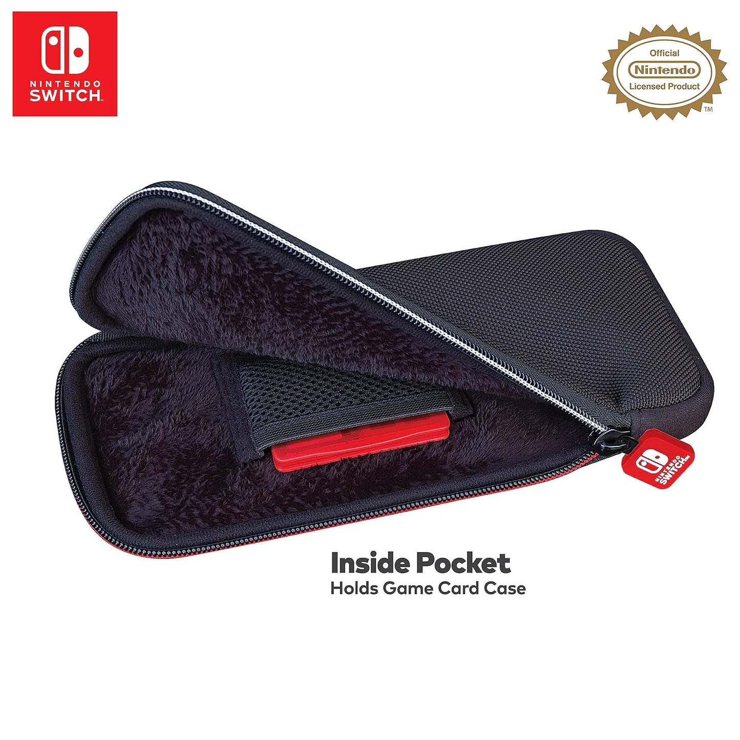 Nintendo Switch Slim Travel Case - Nintendo Switch Oled/Switch, BONUS Game Case, Licensed by Nintendo, Durable Ballistic Nylon Exterior with Soft Micro-Fiber Padded Interior for Ultimate Protection