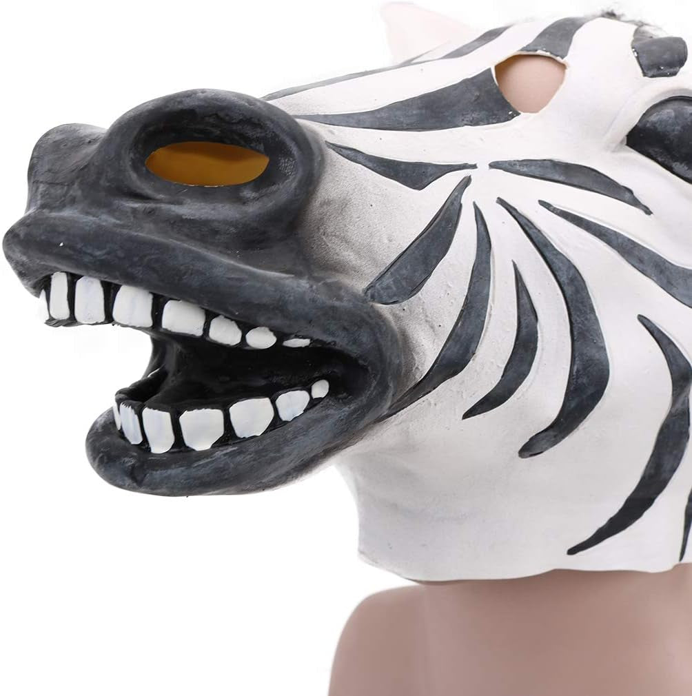 Latex Zebra Head Mask for Halloween Party - Cosplay Costume Party Animal Mask