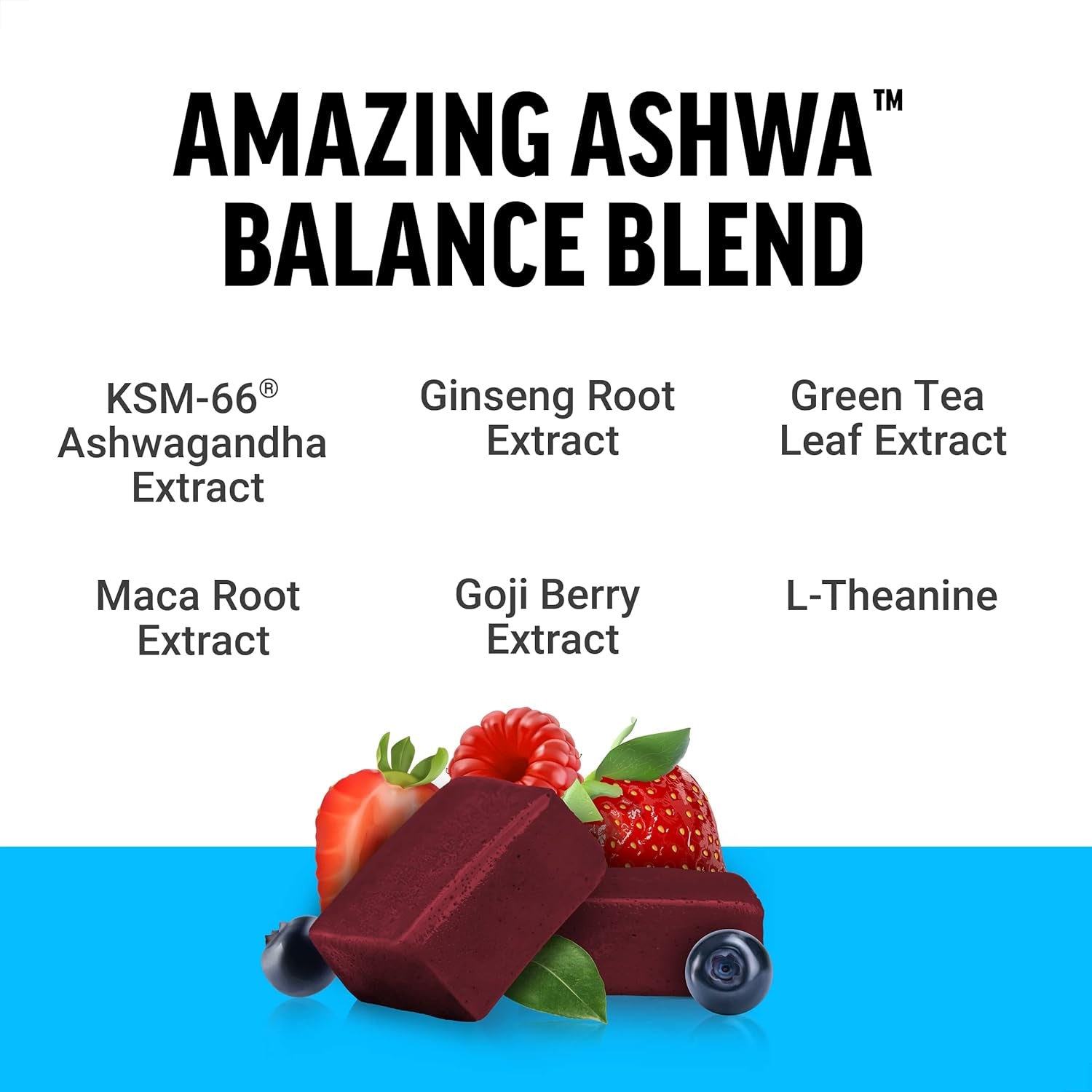Amazing Ashwa for Stress Relief, Memory, Focus, and Immune Support Health, Ashwaganda Supplement with KSM-66 Ashwagandha for Stress, 60 Soft Chews TLBH